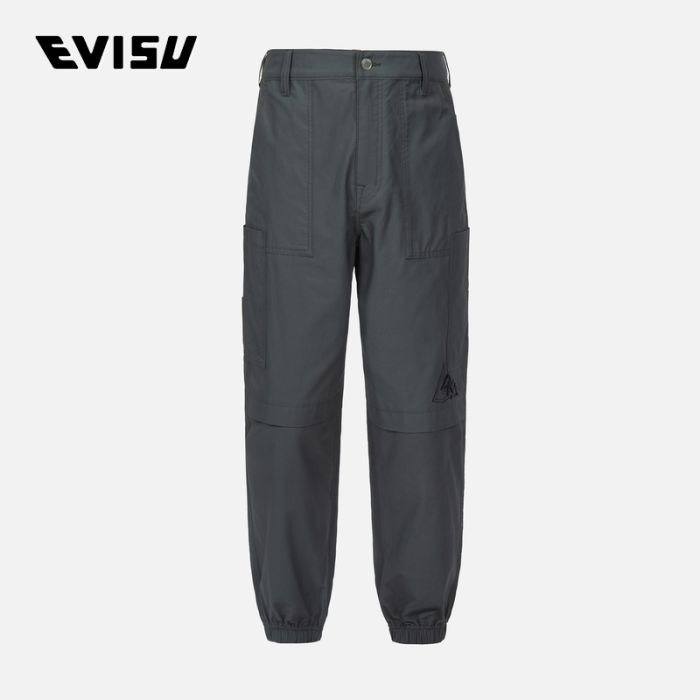 EVISU EVISUKURO 23SS男士海鸥刺绣工装束脚裤 2ESGNM3PO249LFCNDKGY