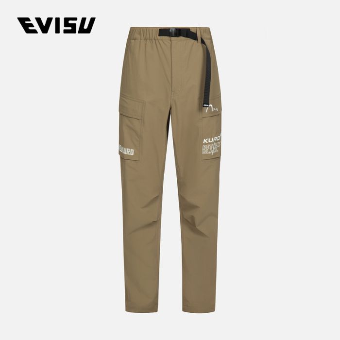 EVISU EVISUKURO 23SS男士商标刺绣修身工装裤 2ESGNM3PP251XXNSGYKH