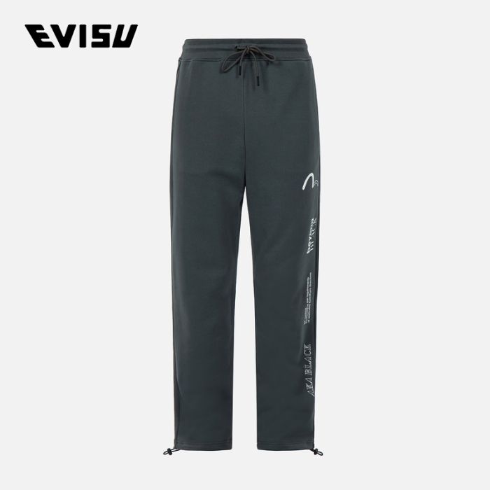 EVISU EVISUKURO 23SS男士侧边印花卫裤 2ESGNM3SP432XXCTDKGY