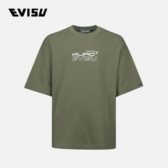 EVISU EVISUKURO 23SS男士Logo及个性口号印花短袖卫衣 2ESGNM3SW430FFCTDPOL