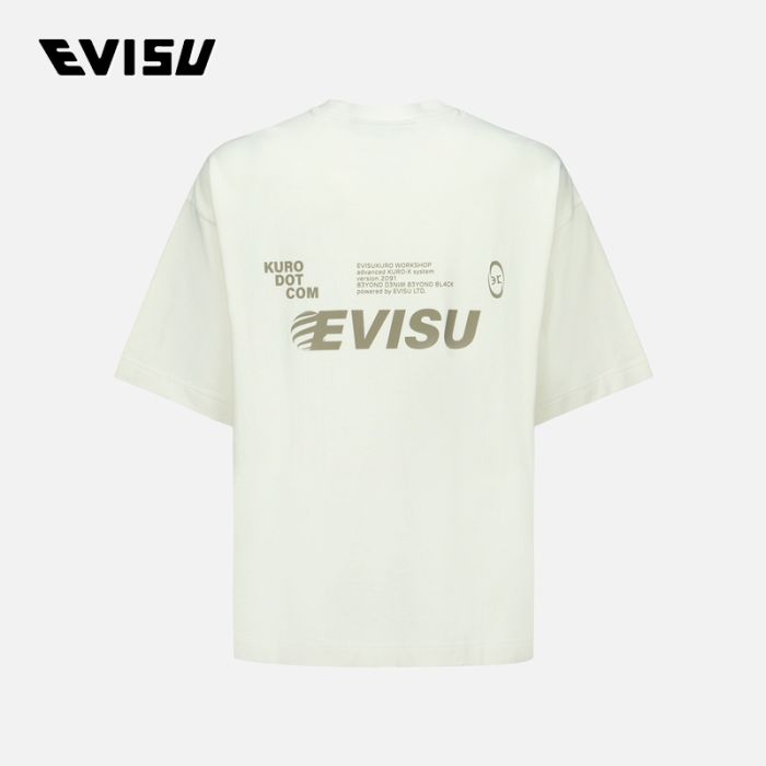 EVISU EVISUKURO 23SS男士小海鸥印花宽版T恤 2ESGNM3TS659FFCTCRAM