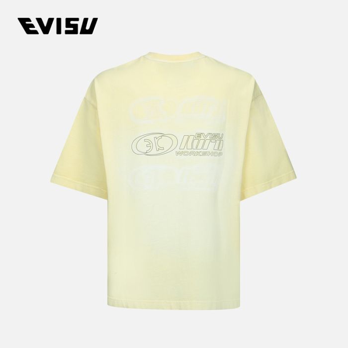 EVISU EVISUKURO 23SS男士EK标语印花短袖 2ESGNM3TS664FFCTACYL