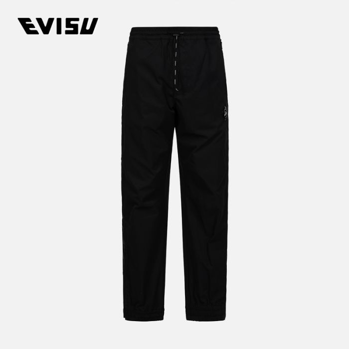 EVISU KURO 24SS男士侧幅拉链常规版型束口休闲裤 2ESGNM4PJ5015XXCTBLKX