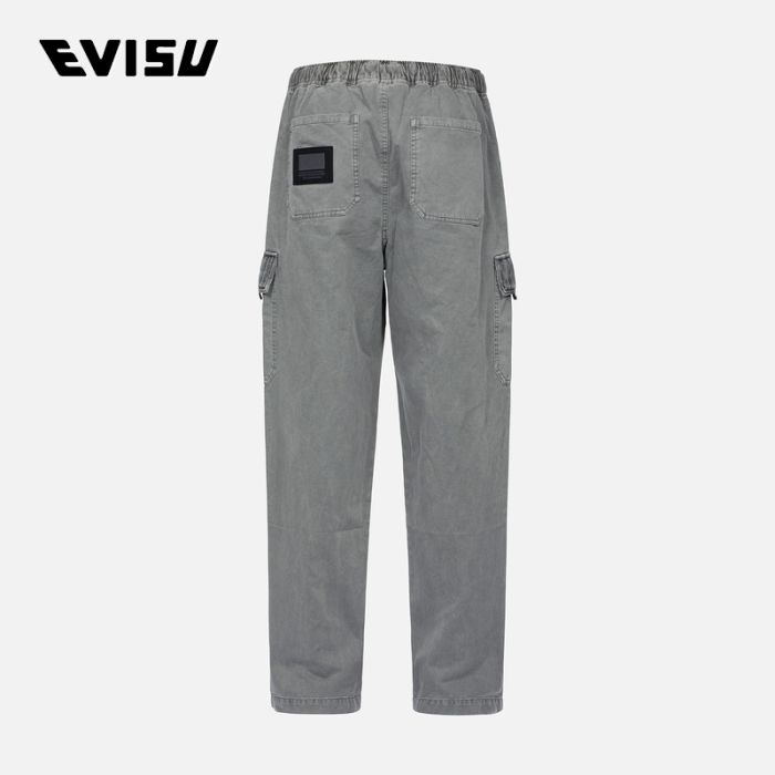 EVISU KURO 24SS男士满地图案口袋宽版工装休闲裤 2ESGNM4PT5120LFCTGRYX