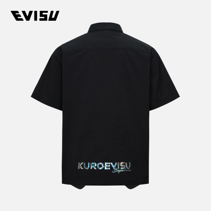 EVISU KURO 24SS男士假两件式常规版型短袖衬衫 2ESGNM4SS5012XXSNBLKX