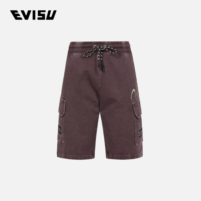 EVISU KURO 24SS男士商标刺绣贴袋常规版型运动短裤 2ESGNM4ST5176XXCTBURX