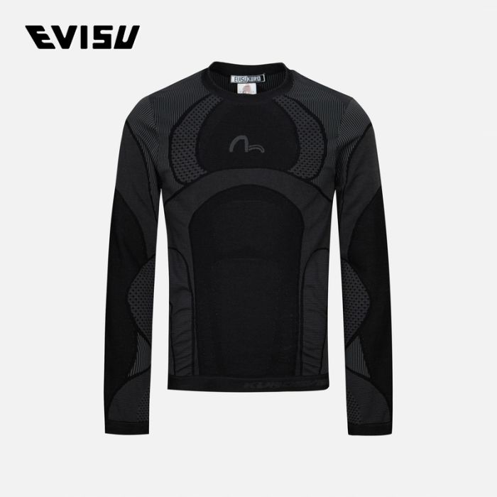 【4件7折】EVISU KURO 24SS男士无缝运动多品牌常规版型上衣 2ESGNM4TL5058XXSNBLKX