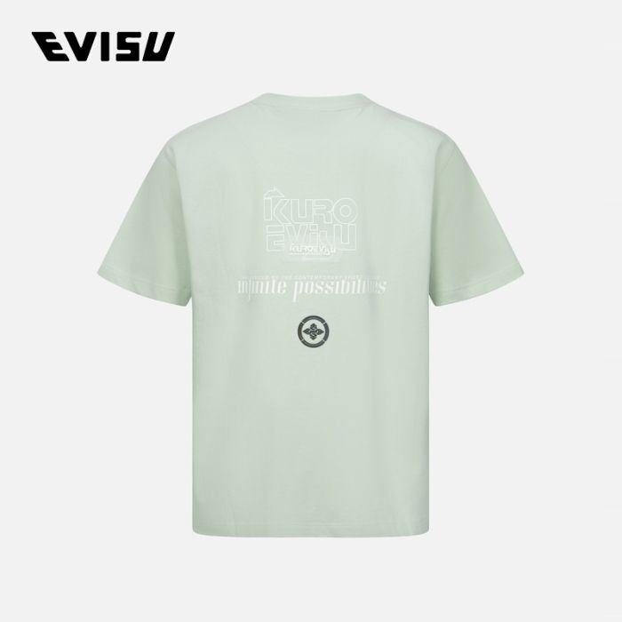 EVISU KURO 24SS男士双家花常规版型T恤 2ESGNM4TS5043XXCTGRYL