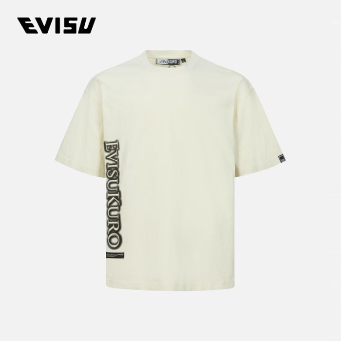 EVISU KURO 24SS男士分散喷染效果商标宽版T恤 2ESGNM4TS5136LFCTBEGL