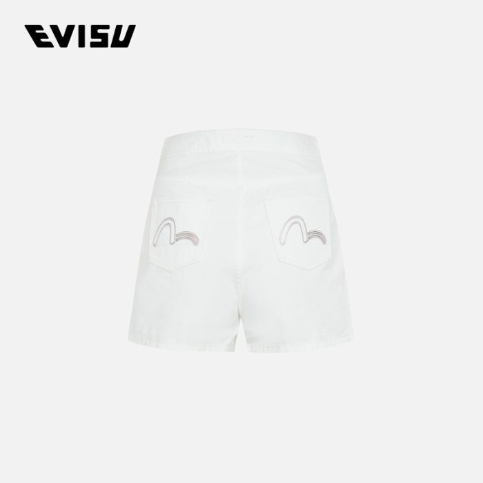 EVISU EVISUKURO 23SS女士高腰海鸥短裤 2ESGNW3SH206HWCSBWHT