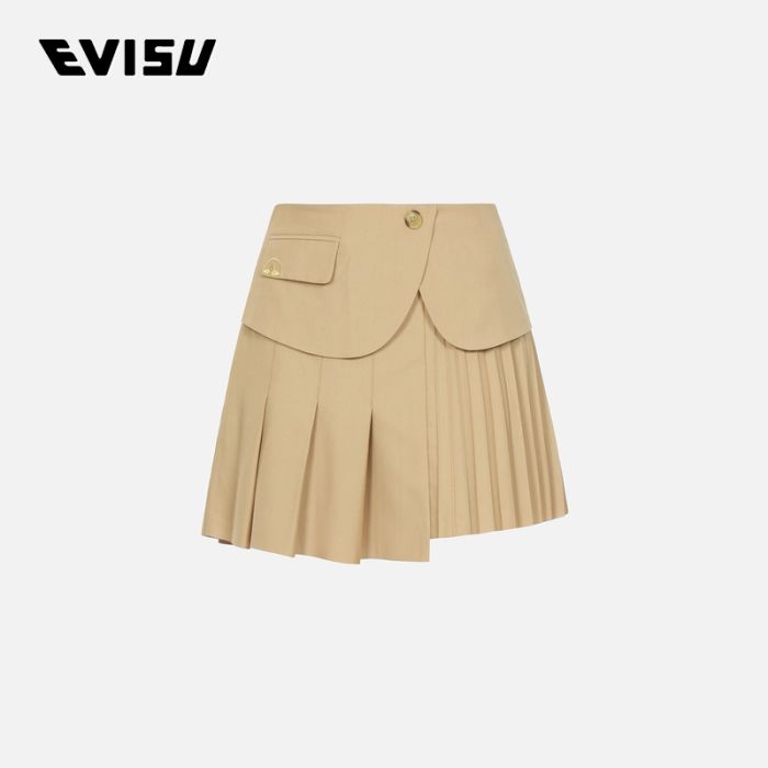 EVISU EVISUKURO 23SS女士双层百褶半裙 2ESGNW3SK283XXPXTAUP