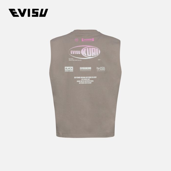 EVISU EVISUKURO 23SS女士标志元素印花无袖上衣 2ESGNW3TK683LFCTMUDX