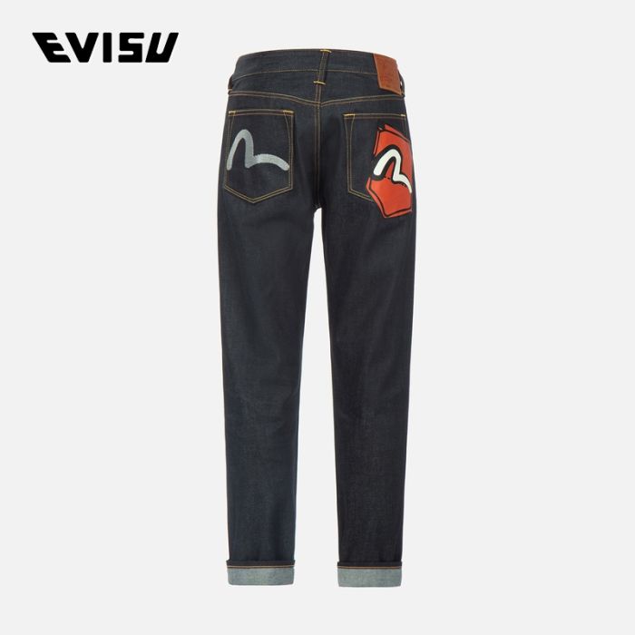 EVISU  23SS男士海鸥印花口袋窄脚牛仔裤 2ESHTM3JE13817CTINDW