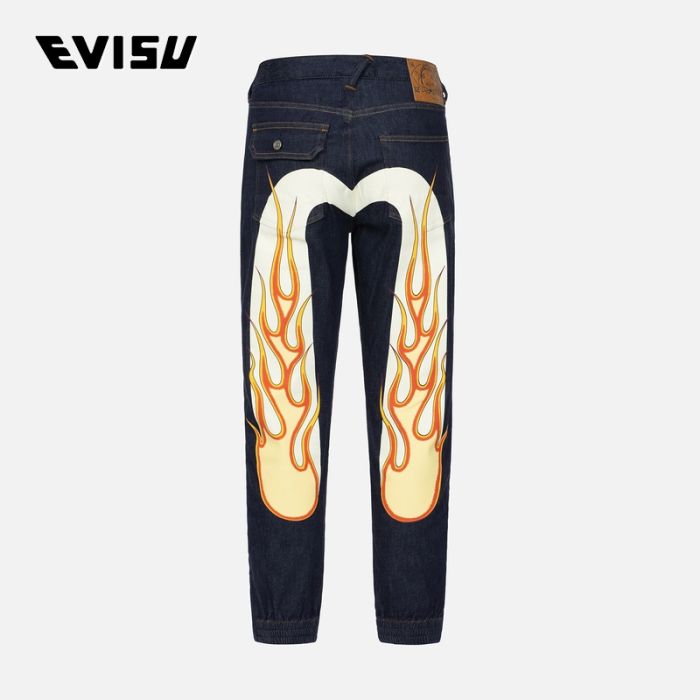 EVISU  23SS男士火焰大M拉链牛仔裤 2ESHTM3JO216RXCXINDR