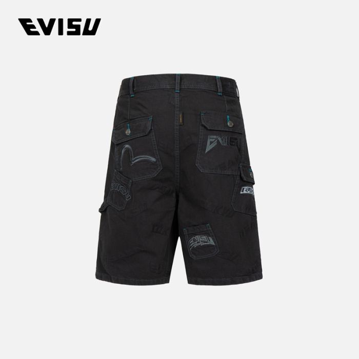 EVISU  23SS男士满地标志提花多口袋短裤 2ESHTM3SH106RXCTCHAX