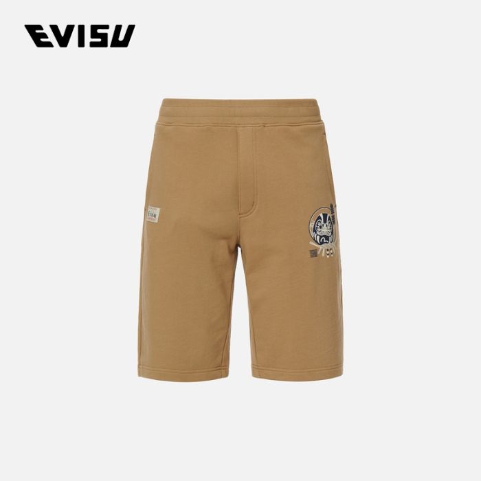 EVISU  23SS男士达摩及注连绳印花棉短裤 2ESHTM3ST357XXCTKHAK