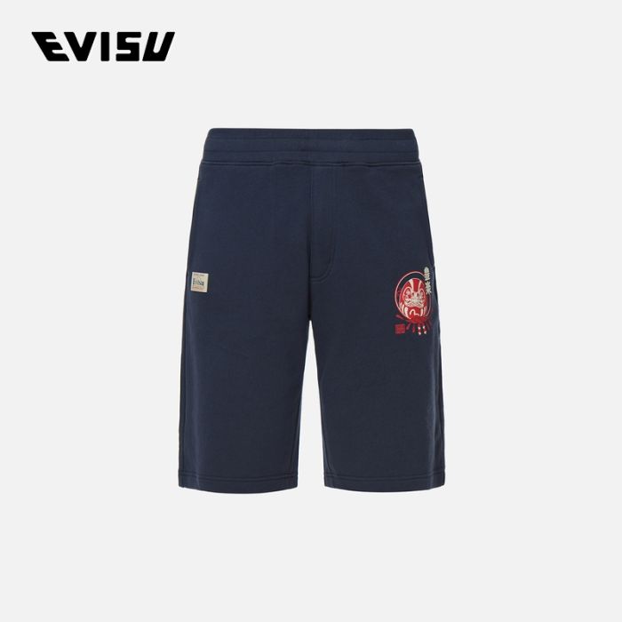 EVISU  23SS男士达摩及注连绳印花棉短裤 2ESHTM3ST357XXCTDNAY