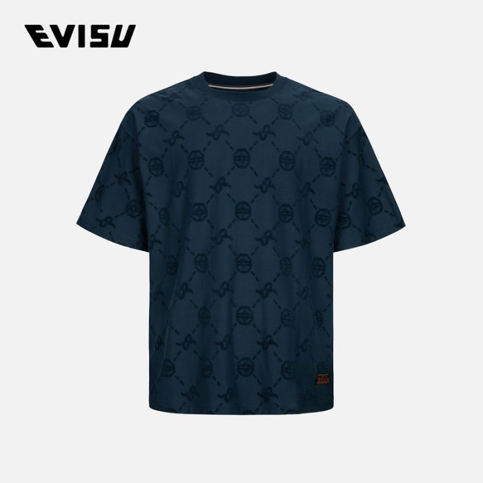 EVISU  23SS男士满地海鸥家花短袖 2ESHTM3TS539LFCPBKAO