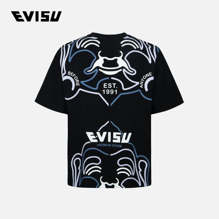 EVISU  23SS男士大号佛头印花T恤 2ESHTM3TS543LFCTBLKX