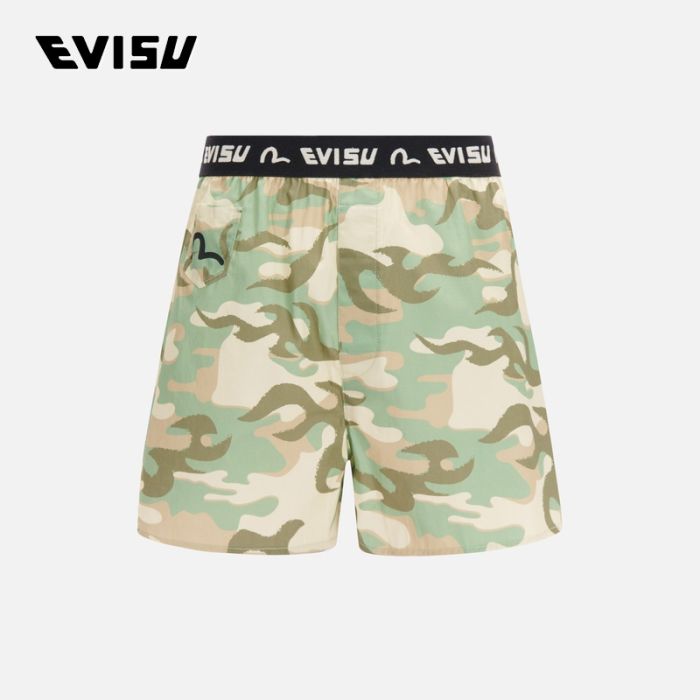 EVISU  23SS男士标语海鸥迷彩四角裤 2ESHTM3UW526BXCTMUTI