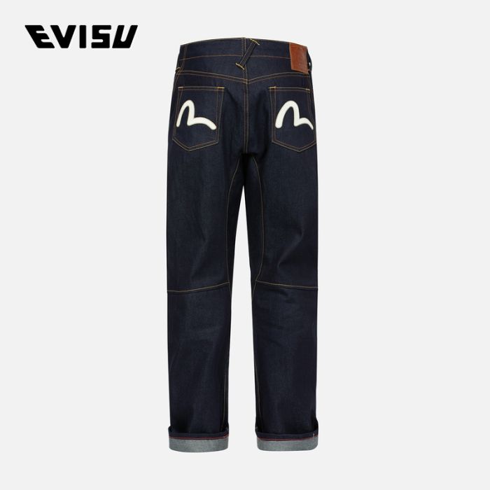 EVISU  24SS男士海鸥刺绣立体剪裁牛仔裤 2ESHTM4JE70333DDNINDX