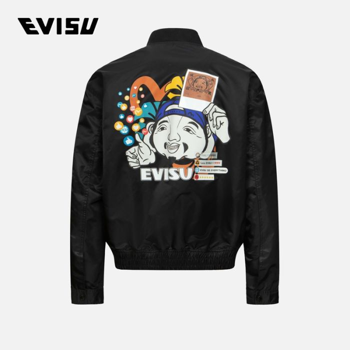 EVISU  24SS男士佛头和社交媒体宽版休闲外套 2ESHTM4JK8081RXSNBLKX