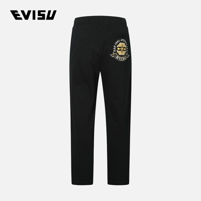 EVISU  24SS男士海鸥和家花印花时尚版型卫裤 2ESHTM4SP1057FFCTBLKX