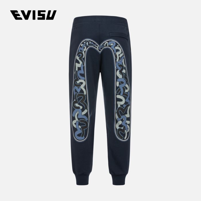 EVISU  24SS男士海鸥满地大M印花常规版型卫裤 2ESHTM4SP1058XXCTNAVD