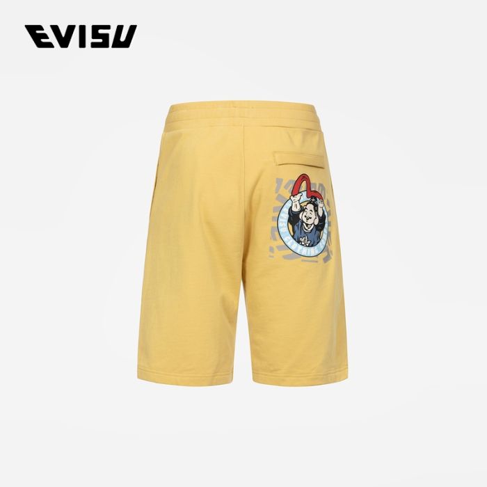 EVISU  24SS男士玩乐佛头印花常规版型运动短裤 2ESHTM4ST1064XXCTBEGX