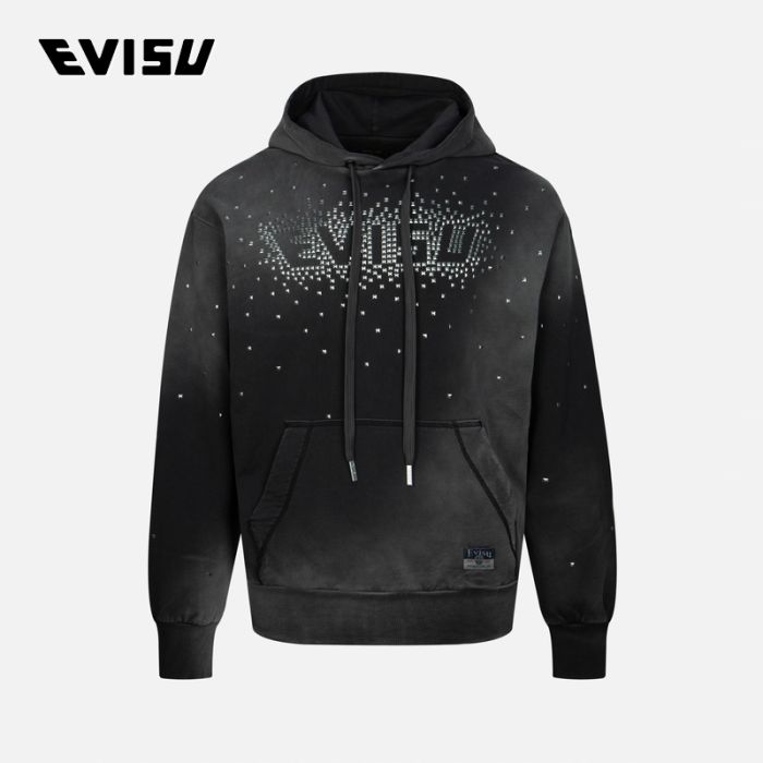 EVISU  24SS男士金属热压EVISU商标宽版卫衣 2ESHTM4SW1092LFCTBLKX