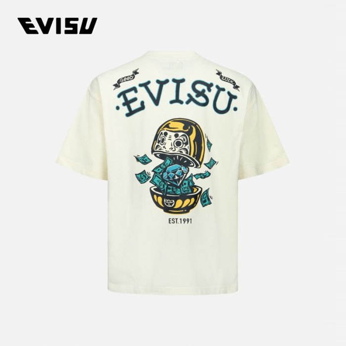 EVISU  24SS男士钻石达摩印花宽版T恤 2ESHTM4TS1074LFCTECUX