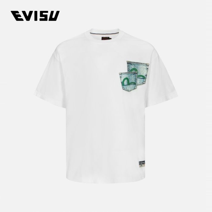 EVISU  24SS男士仿真数码印花宽版休闲T恤 2ESHTM4TS1083RXCTWHTO