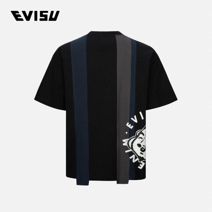 EVISU  24SS男士解构玩乐佛头印花宽版T恤 2ESHTM4TS1096LFCTBLKX