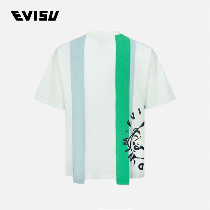 EVISU  24SS男士解构玩乐佛头印花宽版T恤 2ESHTM4TS1096LFCTWHTO