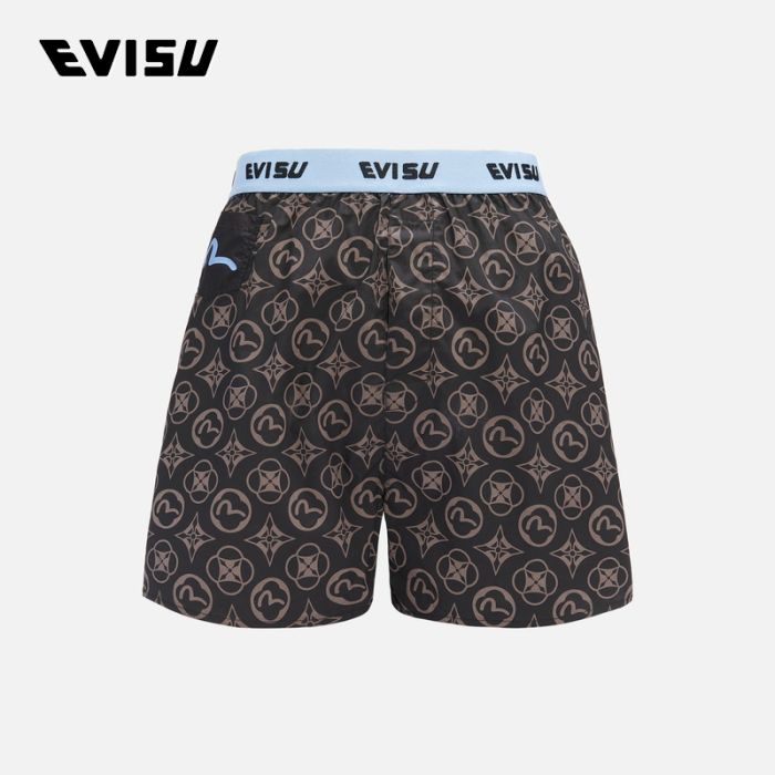 EVISU  24SS男士满地家花和海鸥印花四角内裤 2ESHTM4UW1162BXCTBLKA