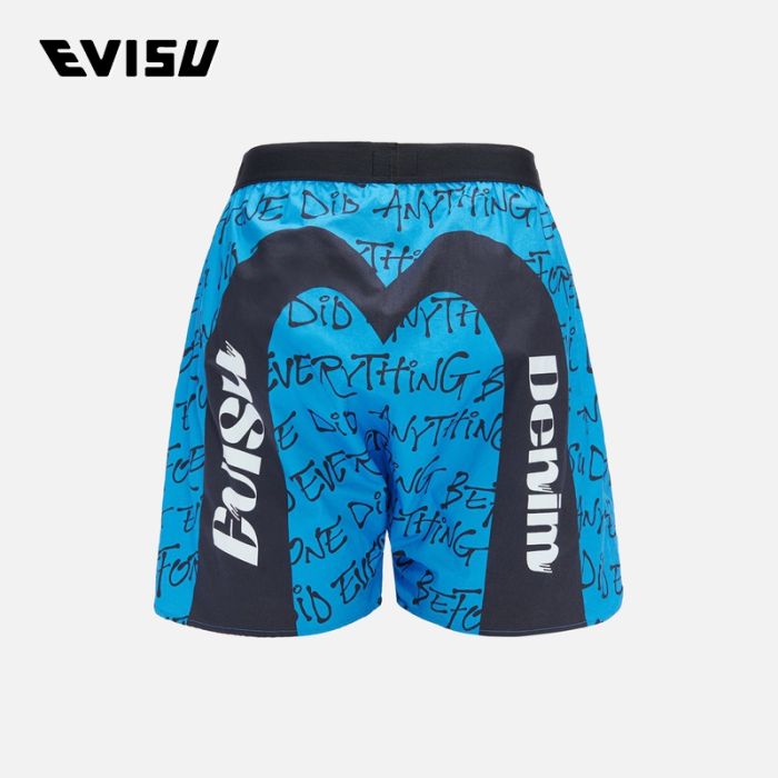 EVISU  24SS男士满地口号和大M印花四角内裤 2ESHTM4UW1163BXCTBLUA