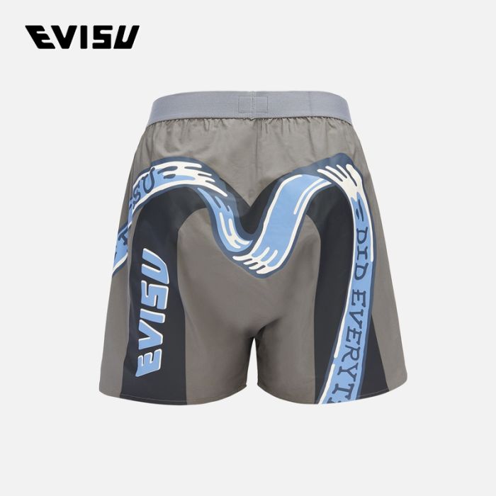 EVISU  24SS男士丝带交叠大M和海鸥印花四角内裤 2ESHTM4UW1164BXCTGRYD