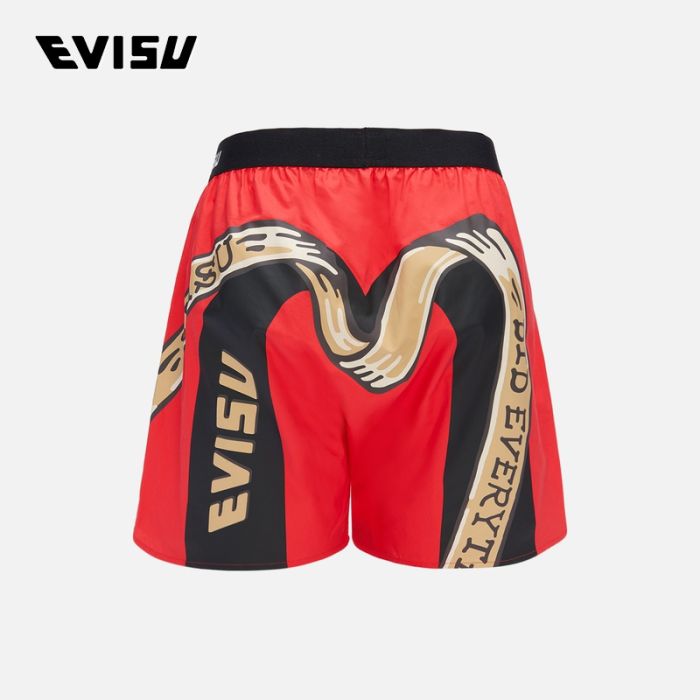 EVISU  24SS男士丝带交叠大M和海鸥印花四角内裤 2ESHTM4UW1164BXCTREDX