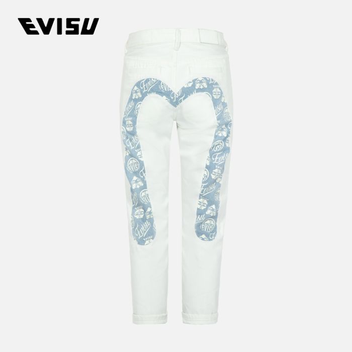 EVISU  23SS女士佛头标志家花大M牛仔裤 2ESHTW3JE919RXCTOWHT