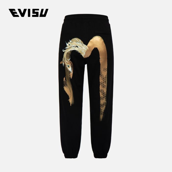 EVISU  23SS女士海鸥孔雀印花卫裤 2ESHTW3SP331XXCTBLKX