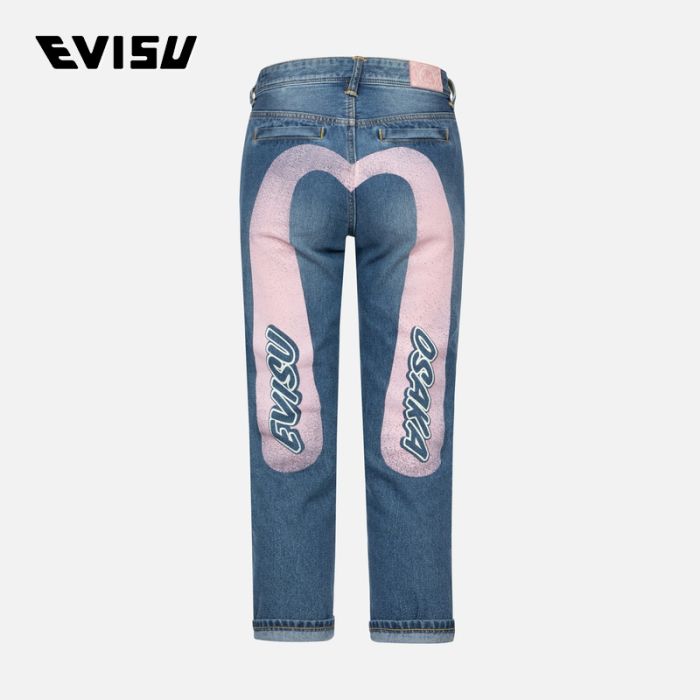 EVISU  24SS女士EVISU OSAKA 大M印花宽版休闲牛仔裤 2ESHTW4JE4012RXDNINDM