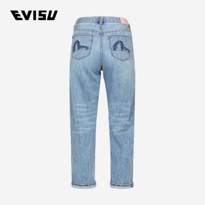 EVISU  24SS女士海鸥贴布刺绣锥形牛仔裤 2ESHTW4JE4103TPDNINDM