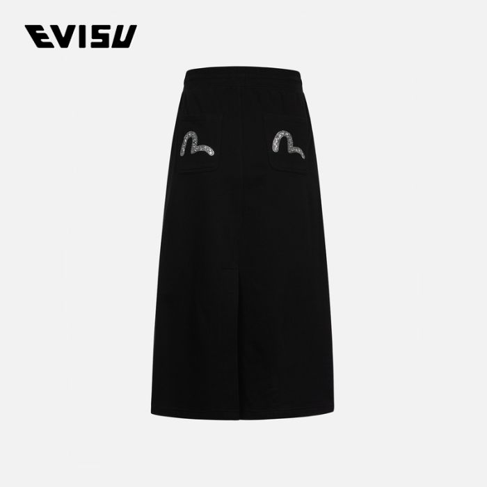 EVISU  24SS女士水钻海鸥时尚版型运动半身裙 2ESHTW4SK4080FFCTBLKX