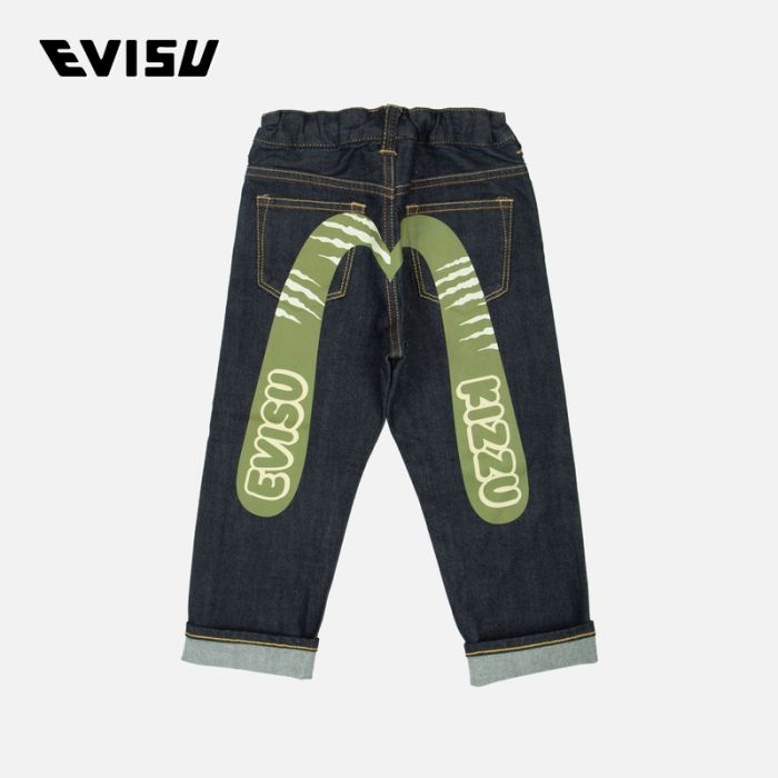 EVISU  24SS童装大M印花常规版型牛仔裤 2ESKZB4JE4514XXCTINDR