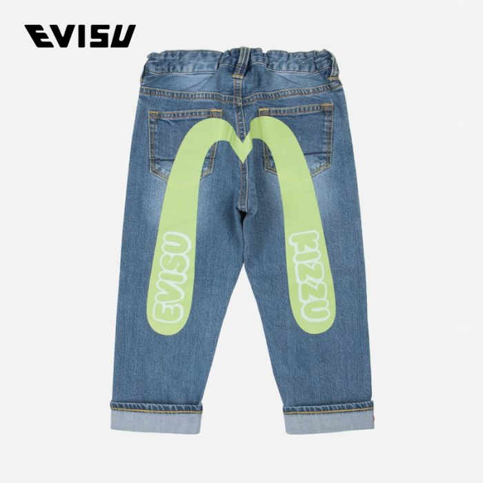 EVISU  24SS童装大M印花常规版型牛仔裤 2ESKZB4JE4524XXCTINDM