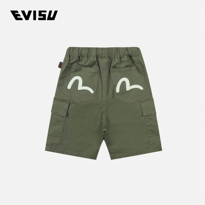 EVISU  24SS童装涂鸦风商标和海鸥印花常规版型梭织短裤 2ESKZB4SH4560XXCTAGRX