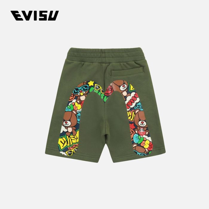 EVISU  24SS童装商标和满地图案大M印花常规版型运动短裤 2ESKZB4ST4561XXCTAGRX