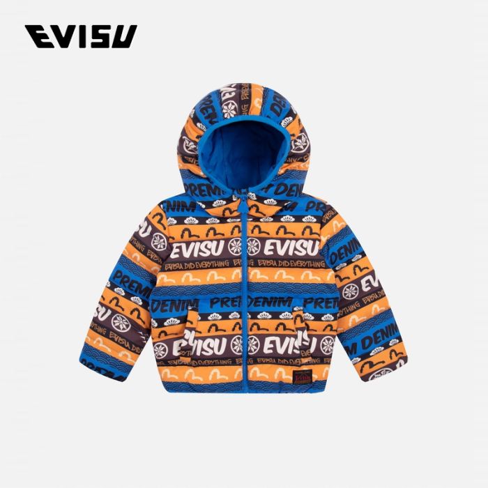 EVISU  23AW童装满地费尔岛图纹商标印花常规版型羽绒外套 2EWKZB3NJ4556XXPQMUXS